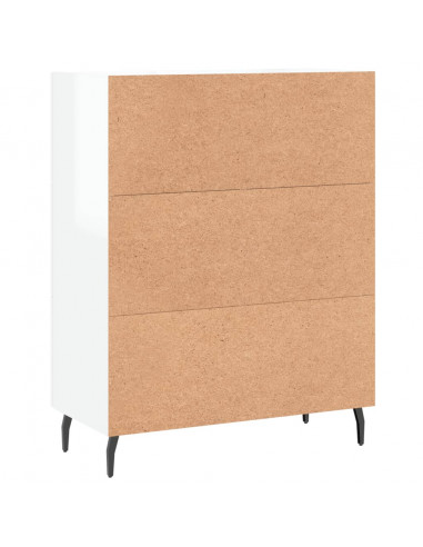 Credenza 69,5x34x90 cm in Legno Multistrato Bianco Lucido