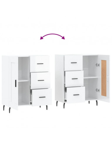 Credenza 69,5x34x90 cm in Legno Multistrato Bianco Lucido