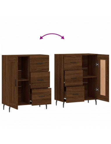 Credenza Rovere Marrone 69,5x34x90 cm in Legno Multistrato