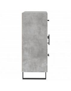 Credenza Grigio Cemento 69,5x34x90 cm in Legno Multistrato 2