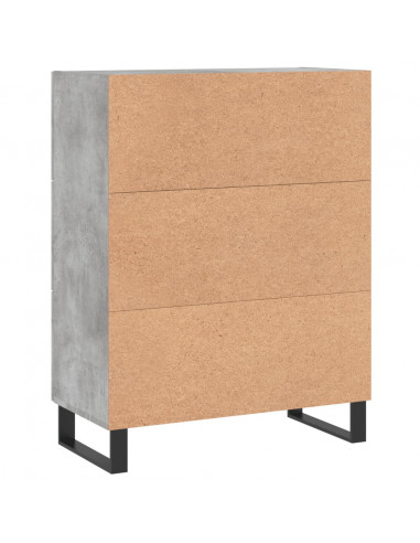Credenza Grigio Cemento 69,5x34x90 cm in Legno Multistrato