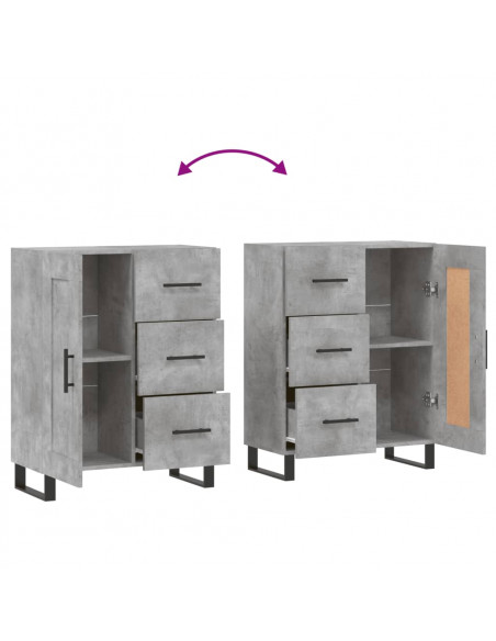 Credenza Grigio Cemento 69,5x34x90 cm in Legno Multistrato