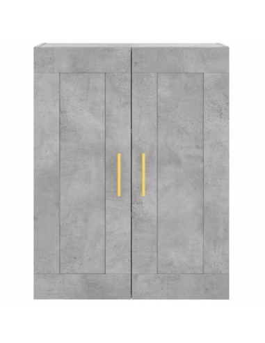 Mobile a Parete Grigio Cemento 69,5x34x90 cm Legno Multistrato