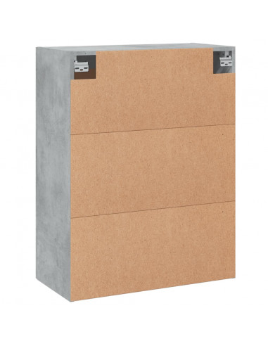 Mobile a Parete Grigio Cemento 69,5x34x90 cm Legno Multistrato