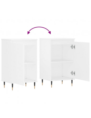 Credenze 2 pz Bianche 40x35x70 cm in Legno Multistrato