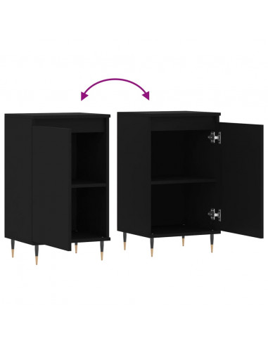 Credenze 2 pz Nere 40x35x70 cm in Legno Multistrato