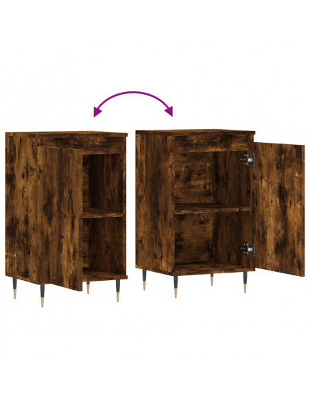 Credenze 2 pz Rovere Fumo 40x35x70 cm in Legno Multistrato