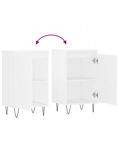 Credenze 2 pz Bianche 40x35x70 cm in Legno Multistrato