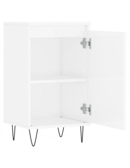 Credenze 2 pz Bianco Lucido 40x35x70 cm in Legno Multistrato
