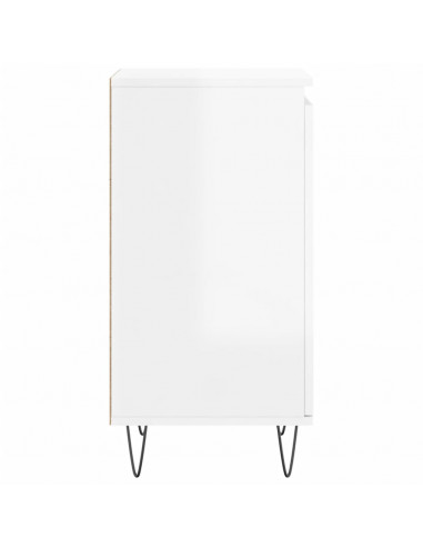 Credenze 2 pz Bianco Lucido 40x35x70 cm in Legno Multistrato
