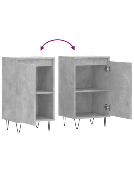 Credenze 2 pz Grigio Cemento 40x35x70 cm in Legno Multistrato