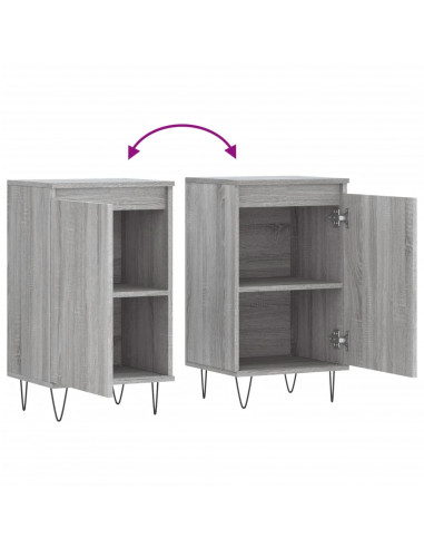 Credenze 2 pz Grigio Sonoma 40x35x70 cm in Legno Multistrato