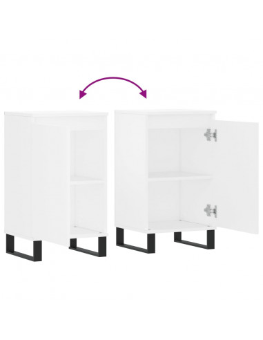 Credenze 2 pz Bianche 40x35x70 cm in Legno Multistrato