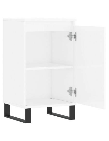 Credenze 2 pz Bianco Lucido 40x35x70 cm in Legno Multistrato