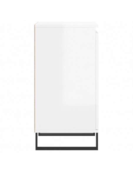 Credenze 2 pz Bianco Lucido 40x35x70 cm in Legno Multistrato