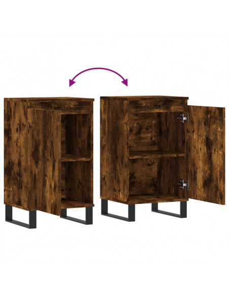 Credenze 2 pz Rovere Fumo 40x35x70 cm in Legno Multistrato