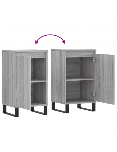 Credenze 2 pz Grigio Sonoma 40x35x70 cm in Legno Multistrato