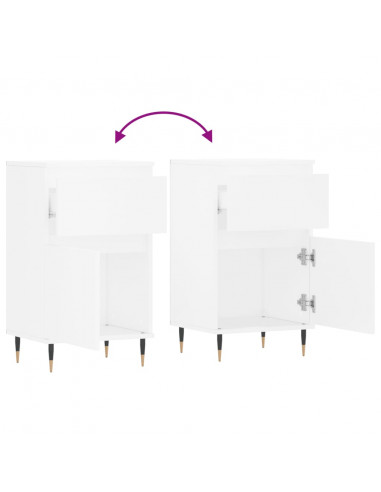 Credenza Bianca 40x35x70 cm in Legno Multistrato