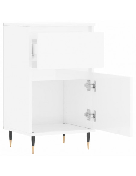 Credenze 2 pz Bianco Lucido 40x35x70 cm in Legno Multistrato