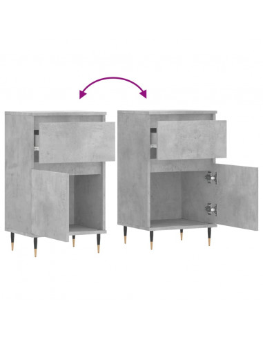Credenze 2 pz Grigio Cemento 40x35x70 cm in Legno Multistrato