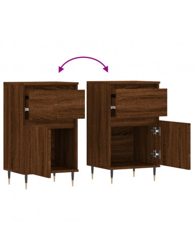 Credenze 2 pz Rovere Marrone 40x35x70 cm in Legno Multistrato