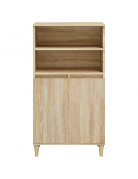 Credenza Rovere Sonoma 60x36x110 cm in Legno Multistrato