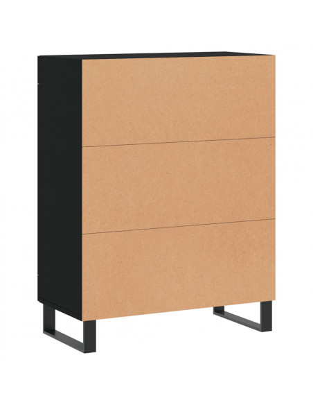 Credenza Nera 69,5x34x90 cm in Legno Multistrato