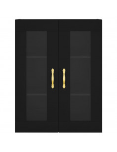 Mobile a Parete Nero 69,5x34x90 cm 2