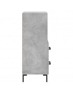 Credenza Grigio Cemento 34,5x34x90 cm in Legno Multistrato 2