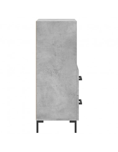 Credenza Grigio Cemento 34,5x34x90 cm in Legno Multistrato