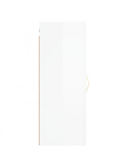 Mobile a Parete Bianco Lucido 34,5x34x90 cm