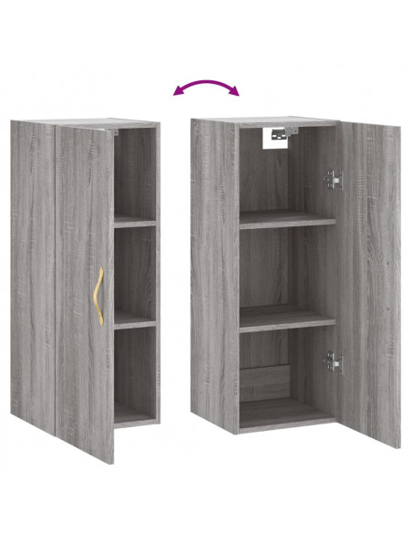 Mobile a Parete Grigio Sonoma 34,5x34x90 cm