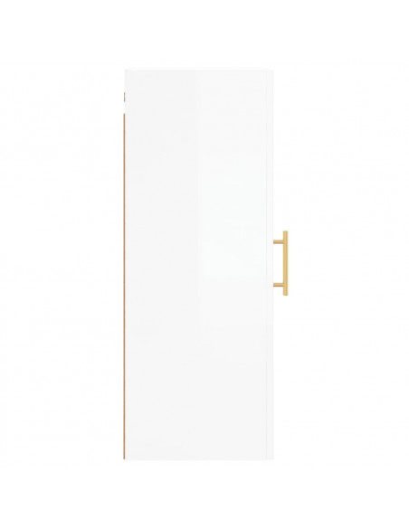Mobile a Parete Bianco Lucido 34,5x34x90 cm