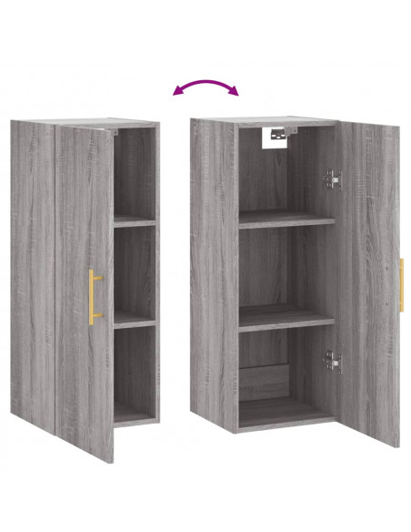 Mobile a Parete Grigio Sonoma 34,5x34x90 cm
