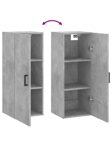 Mobile a Parete Grigio Cemento 34,5x34x90 cm