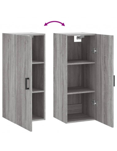 Mobile a Parete Grigio Sonoma 34,5x34x90 cm