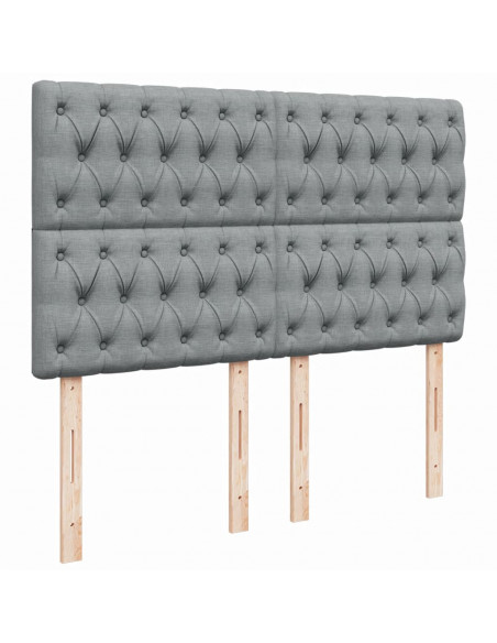 Giroletto a Molle con Materasso Grigio Chiaro 140x190cm Tessuto