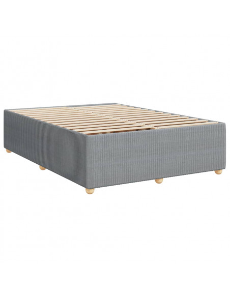 Giroletto a Molle con Materasso Grigio Chiaro 140x190cm Tessuto