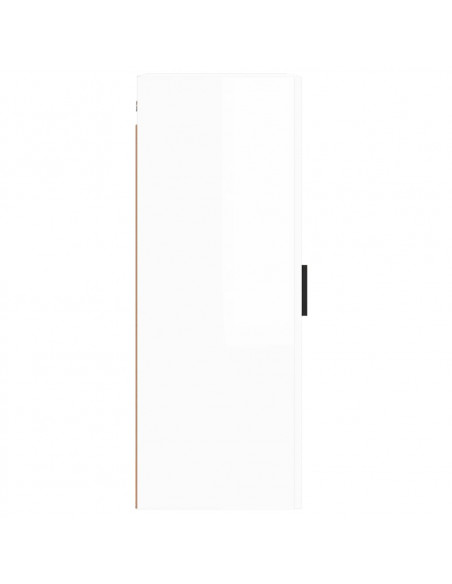 Mobile a Parete Bianco Lucido 34,5x34x90 cm