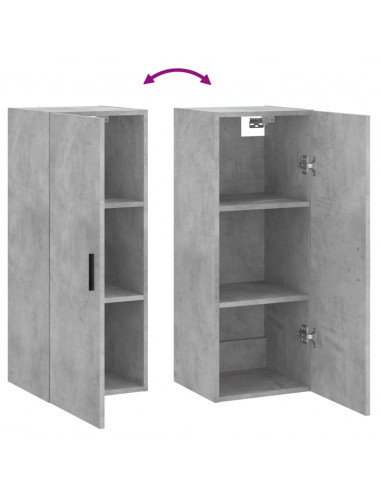 Mobile a Parete Grigio Cemento 34,5x34x90 cm