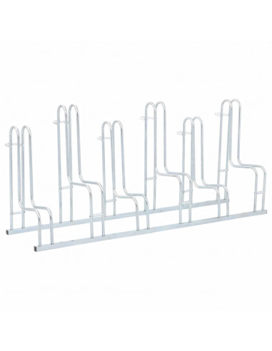 Supporto per 6 Bici da Pavimento Autoportante Acciaio Zincato