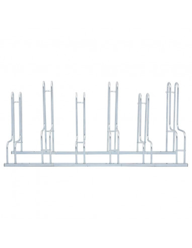 Supporto per 6 Bici da Pavimento Autoportante Acciaio Zincato