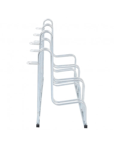 Supporto per 6 Bici da Pavimento Autoportante Acciaio Zincato