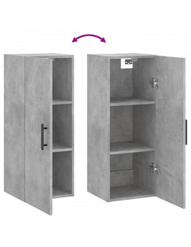 Mobile a Parete Grigio Cemento 34,5x34x90 cm