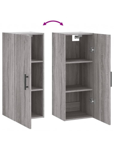 Mobile a Parete Grigio Sonoma 34,5x34x90 cm