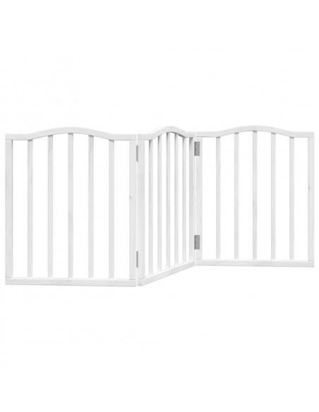 Cancello per Cani Pieghevole 3 Pannelli Bianco 150 cm Pioppo