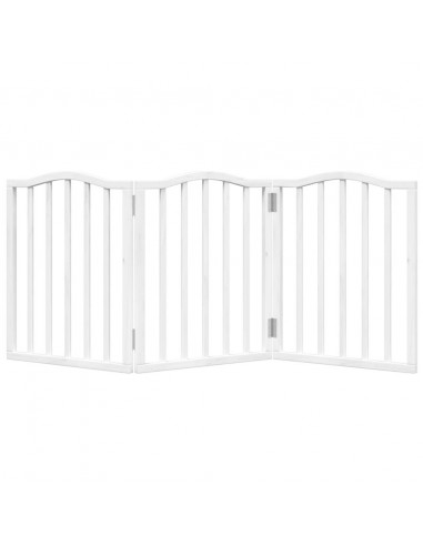 Cancello per Cani Pieghevole 3 Pannelli Bianco 150 cm Pioppo