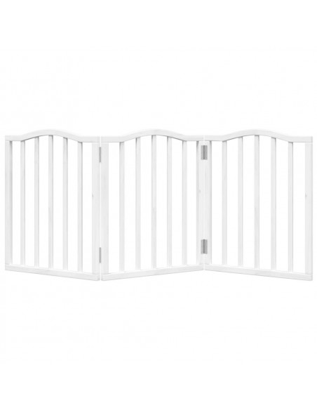 Cancello per Cani Pieghevole 3 Pannelli Bianco 150 cm Pioppo