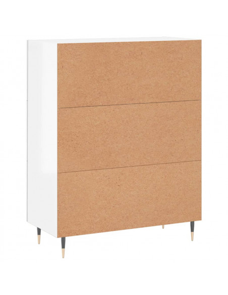 Credenza 69,5x34x90 cm in Legno Multistrato Bianco Lucido