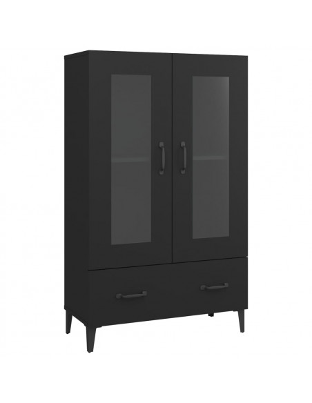 Credenza Nera 70x31x115 cm in Legno Multistrato